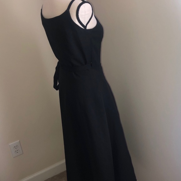 Anette black wrap A line dress - Picture 5 of 10